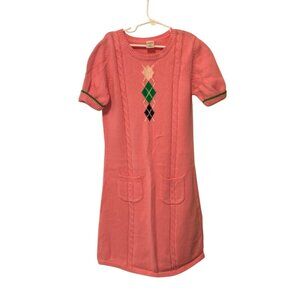 Vingtage y2k Gymboree Girls Size 12 Pink Short Sleeve Pull Over Sweater Dress Mi